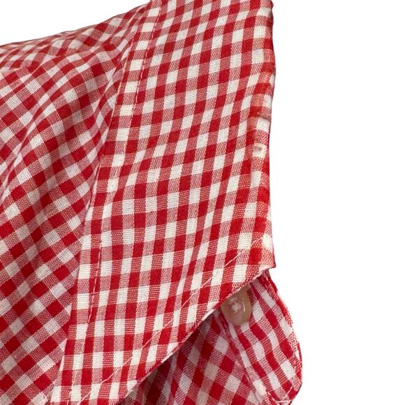 Vintage Wrangler Red Gingham Sleeveless Pearl Snap Western Shirt XL USA Made - Picture 8 of 16